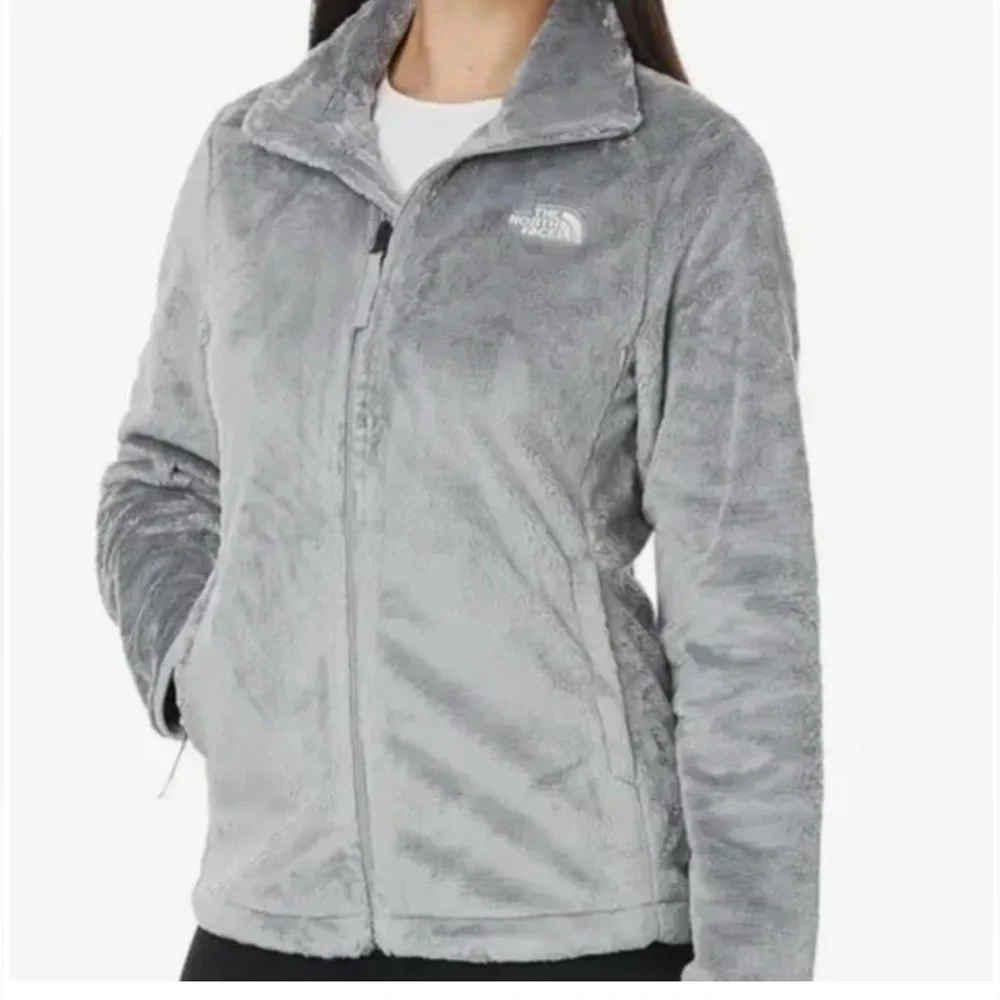 The North Face Osito Fuzzy Fleece Jacket girls Size  M Grey Full Zip